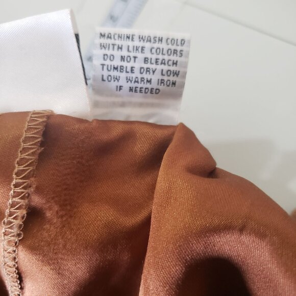 Vintage Angee Womens Brown Button Down Midi Skirt Size M Elastic Waist Casual - Picture 5 of 5